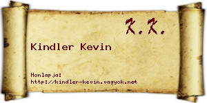 Kindler Kevin névjegykártya